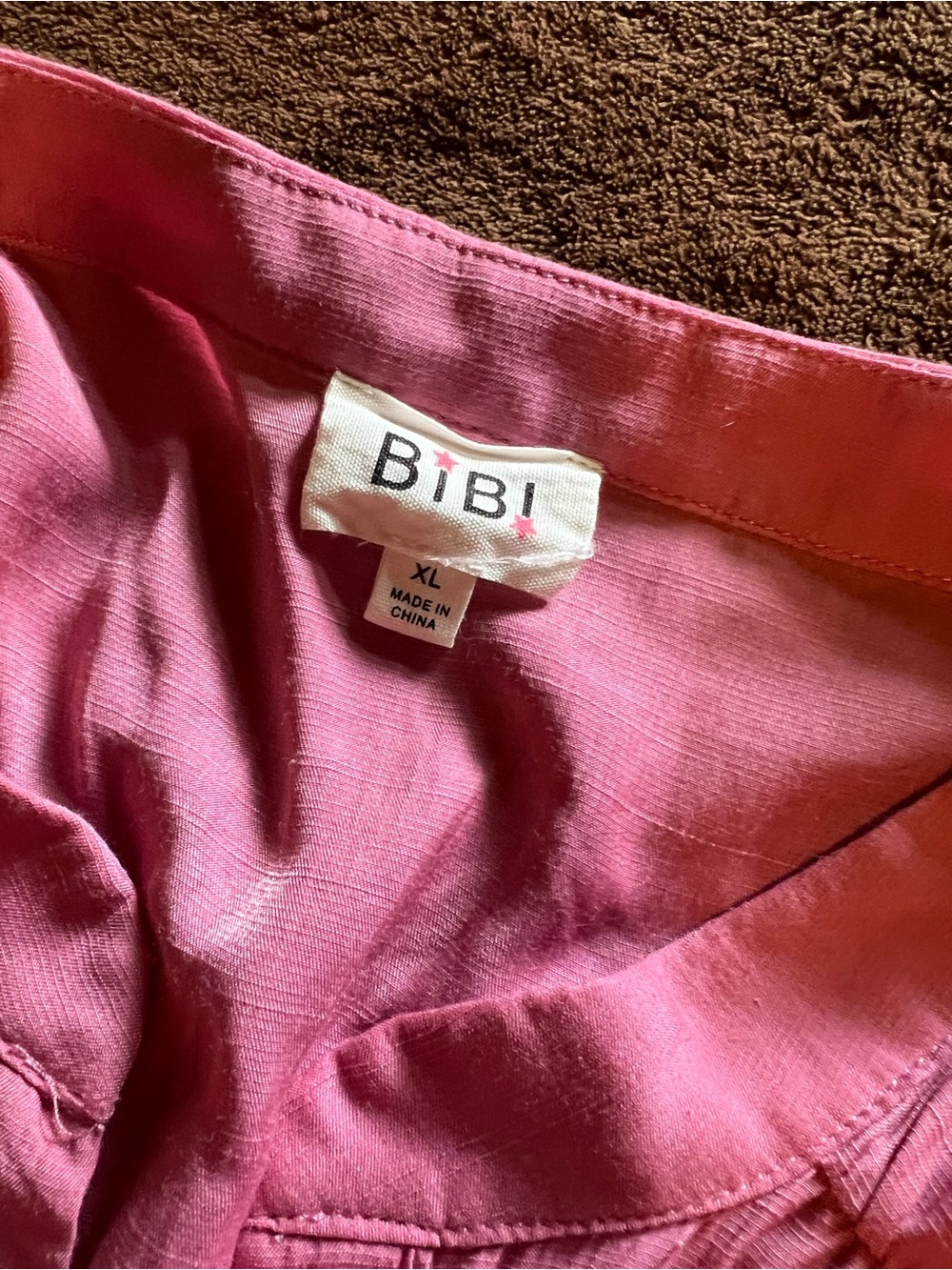 Rose Pink Button-Front Ruffle Sleeve Blouse - Picture 7 of 9